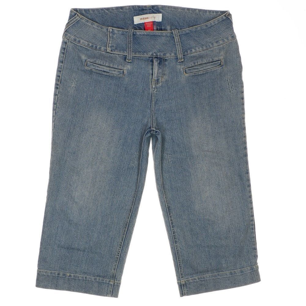 Mossimo Jeans Skimmer Capri Plus 18W (37x20) Flap Blue Denim Stretch Womens